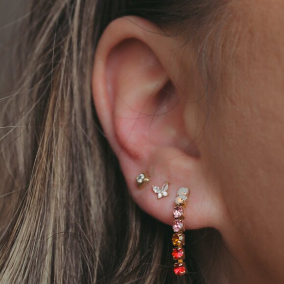 Ombre Rhinestone Stud Earrings - Picture 2 of 2